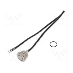 1 pcs x ONPOW - MTA16F-10E/Y/W/12V/S - Switch: vandal resistant, Pos: 2, SPST-NO, 50mA/24VDC, IP65, white