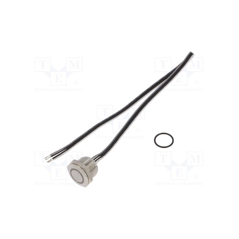 1 pcs x ONPOW - MTA16F-10E/Y/W/12V/S - Switch: vandal resistant, Pos: 2, SPST-NO, 50mA/24VDC, IP65, white