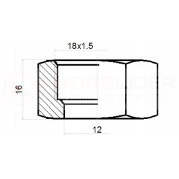 Tekalan nut, tube diameter 12 m18x1 5 hydrolider