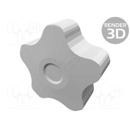1 pcs x ELESA+GANTER - VCT.50 B-M12-C3 - Knob, Ø: 50mm, Int.thread: M12, 20mm, H: 32mm, technopolymer PP