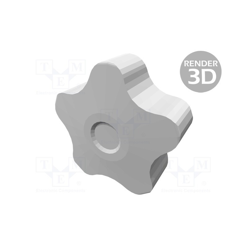 1 pcs x ELESA+GANTER - VCT.50 B-M12-C3 - Knob, Ø: 50mm, Int.thread: M12, 20mm, H: 32mm, technopolymer PP