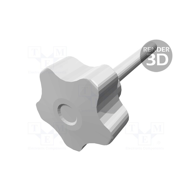 1 pcs x ELESA+GANTER - VCT.32 P-M6X50-C9 - Knob, Ø: 32mm, Ext.thread: M6, 50mm, H: 23mm, technopolymer PP