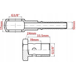 Eyelet ferrule 3 8 dn10 screw 3 8 banjo
