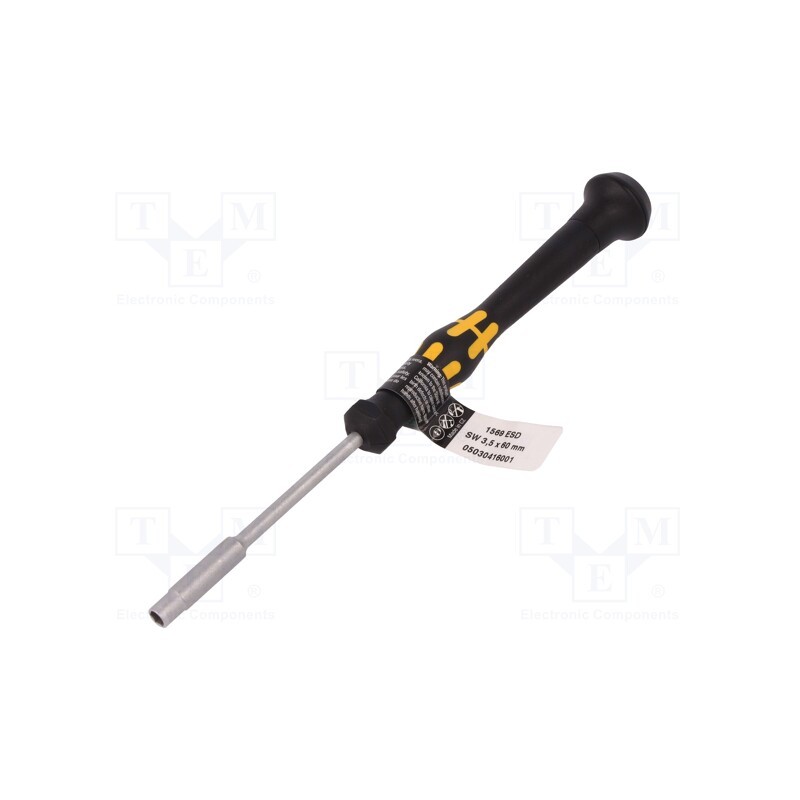 1 pcs x WERA - 5030416001 - Screwdriver, 6-angles socket, precision, ESD, Blade length: 60mm