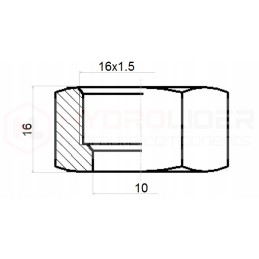 Tekalan nut, tube fi 10, m16x1 5, hydrolider