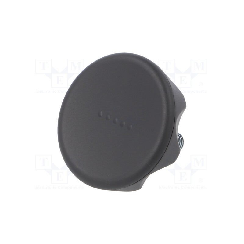 1 pcs x ELESA+GANTER - 222641-C1 - Knob, Ø: 70mm, Ext.thread: M12, 30mm, technopolymer PA, Cap: black