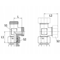 Elsd10l tee connector with nut m16x1 5 10l
