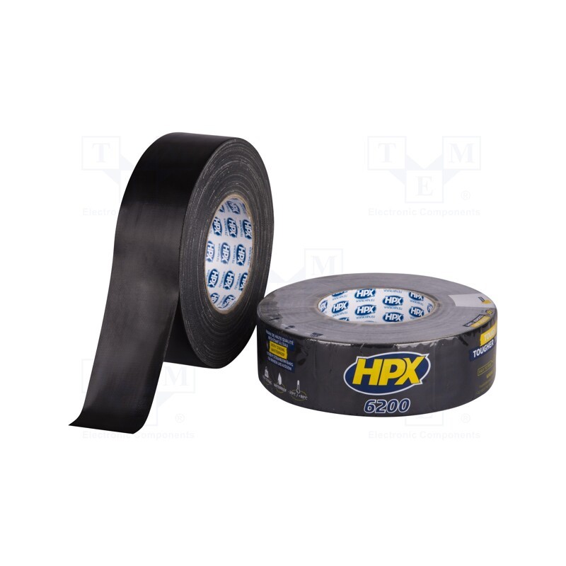1 rol x HPX - CB5050 - Tape: duct, W: 48mm, L: 50m, Thk: 0.3mm, black, natural rubber