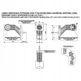 Triple marker lamp hor 77a 12v 24v left led