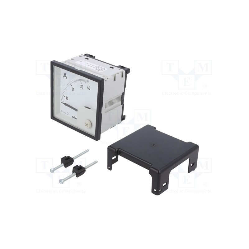 1 pcs x SELEC - AM-I-D-2-40A-CE - Ammeter, on panel, I AC: 0÷40A, Class: 1.5, 50÷60Hz, Features: 90°