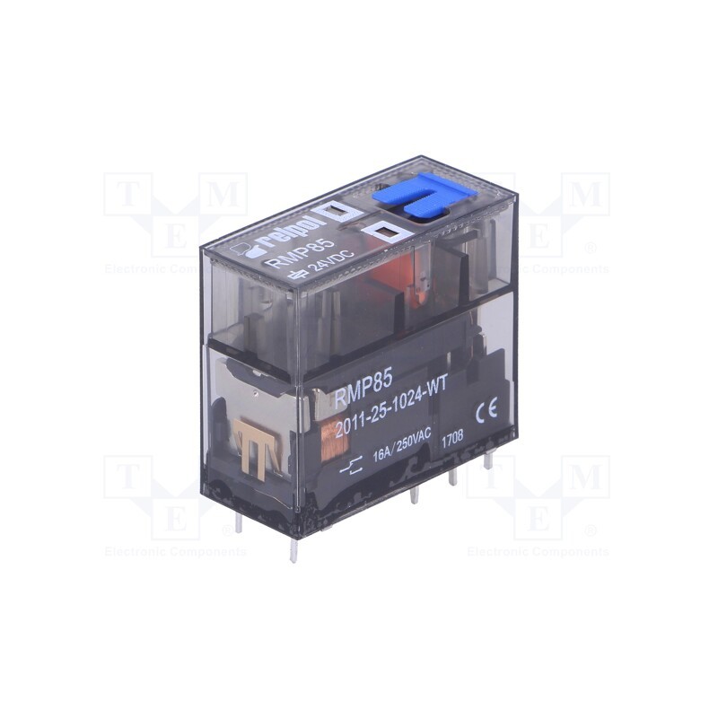 1 pcs x RELPOL - RMP85-2011-25-1024-WT - Relay: electromagnetic, SPDT, Ucoil: 24VDC, 16A, 16A/250VAC, PCB