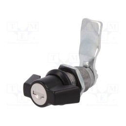 1 pcs x ROZTOCZE - 2.PM30.002-33 - Lock, zinc and aluminium alloy, 33mm, black finish, Kit: key x2