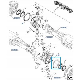 Final drive gasket new holland t6 t7 case 87355801