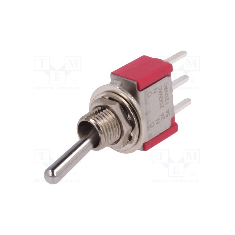 1 pcs x C&K - 7101SYCQE - Switch: toggle, Pos: 2, SPDT, ON-ON, 2A/250VAC, 5A/28VDC, -30÷85°C