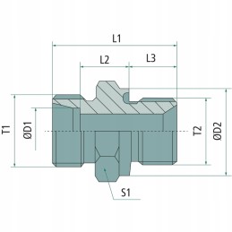 Straight hydraulic connector connector m22x1 5 m24x1 5