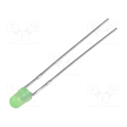 5 pcs x KINGBRIGHT ELECTRONIC - L-934GDLK - LED, 3mm, green, 15mcd, 60°, Front: convex, 2.2÷2.5V, No.of term: 2