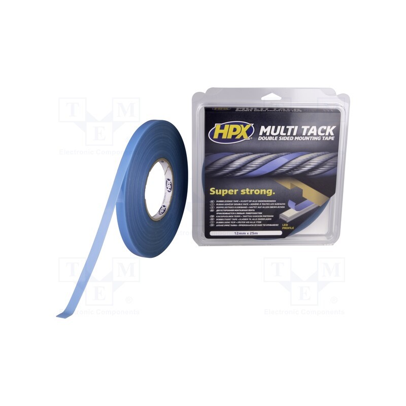1 rol x HPX - PA1225 - Tape: fixing, W: 19mm, L: 25m, Thk: 0.8mm, double-sided, max.75°C