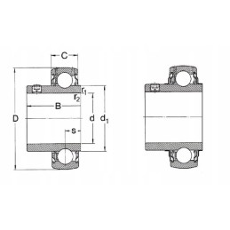 Self-aligning bearing with screw skf yat 206 7500yat2