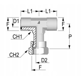 Tee connector 11 16 orfs to11 alfagomma
