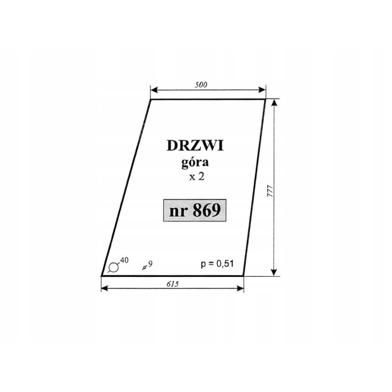 Door glass gora massey ferguson 869 3476159m1