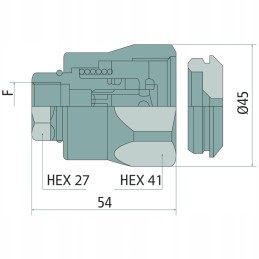Hydraulic brake connector m18x1 5 va8r dn 10