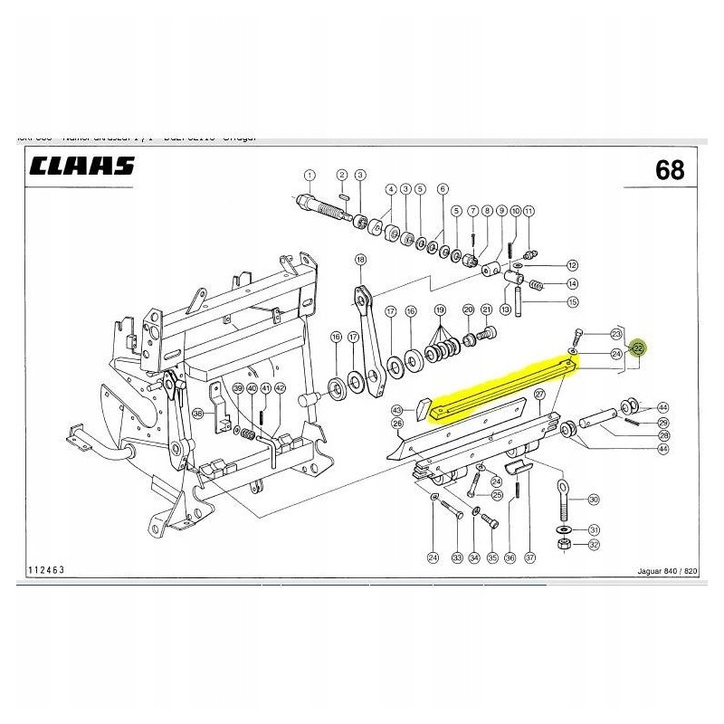 Shearbar claas jaguar 800 900 uni grass 98469302