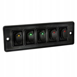 5-fold switch panel with LED switches