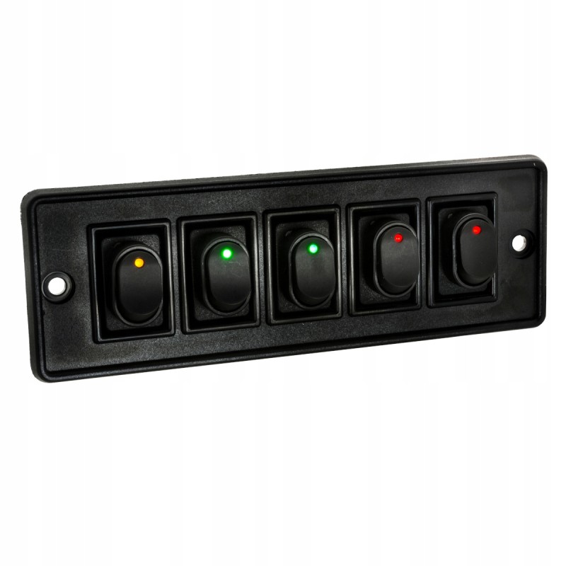 5-fold switch panel with LED switches