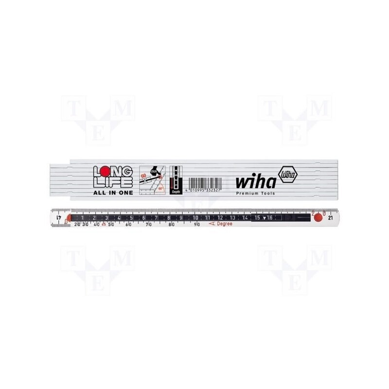 1 pcs x WIHA - 33232 - Folding metre, L: 2m, Width: 15mm