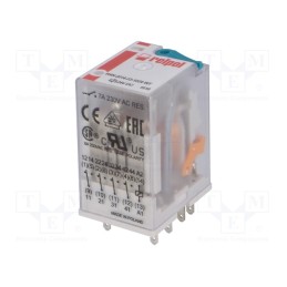 1 pcs x RELPOL - R4N-2014-23-1024-WT - Relay: electromagnetic, 4PDT, Ucoil: 24VDC, Icontacts max: 6A, 0.9W