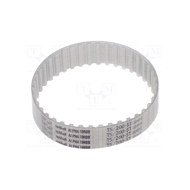 1 pcs x OPTIBELT - T5 200 1677ZA - Timing belt, T5, W: 16mm, H: 2.2mm, Lw: 200mm, Tooth height: 1.2mm