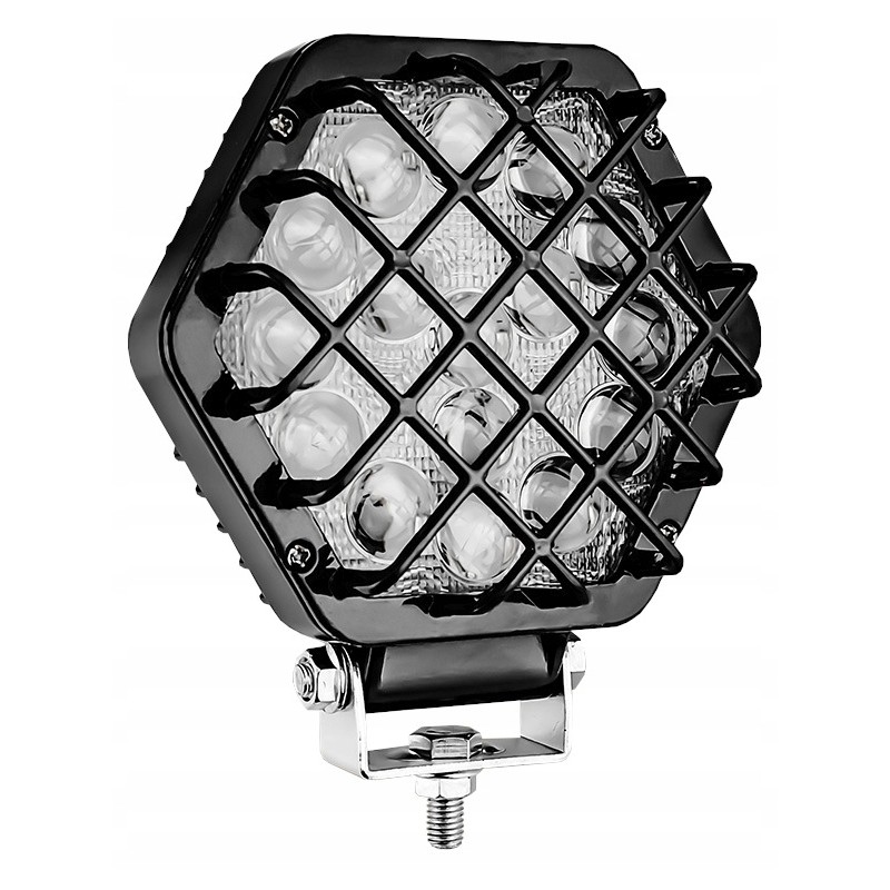 16 LED work lamp with halogen protective grille
