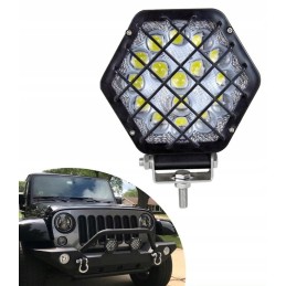 16 LED work lamp with halogen protective grille