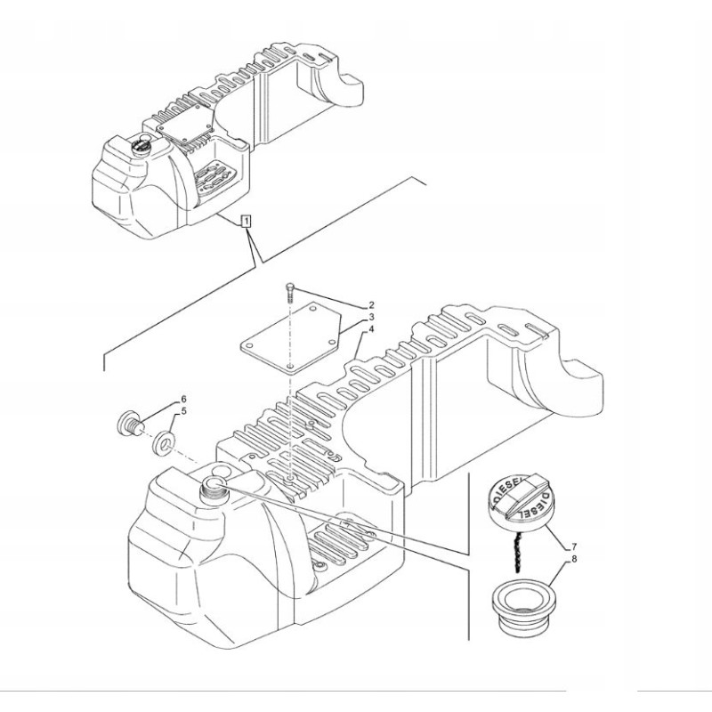 Fuel tank new holland td4000f 47786152