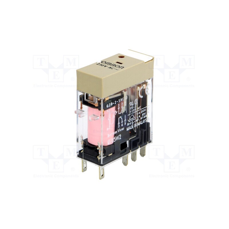 1 pcs x OMRON - G2R-2-SN 230VAC (S) - Relay: electromagnetic, DPDT, Ucoil: 230VAC, Icontacts max: 5A