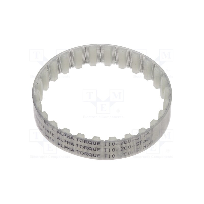 1 pcs x OPTIBELT - T10 260 1677ZA - Timing belt, T10, W: 16mm, H: 4.5mm, Lw: 260mm, Tooth height: 2.5mm