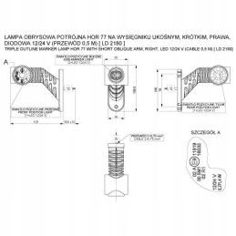 LED marker lamp triple marker ld 2180 right