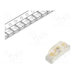 5 pcs x EVERLIGHT - 12-215SURC/S530-A2/TR8 - LED, SMD, 2110, red, 16÷38mcd, 2.1x0.6x1mm, 130°, 2÷2.4V, 20mA, 60mW