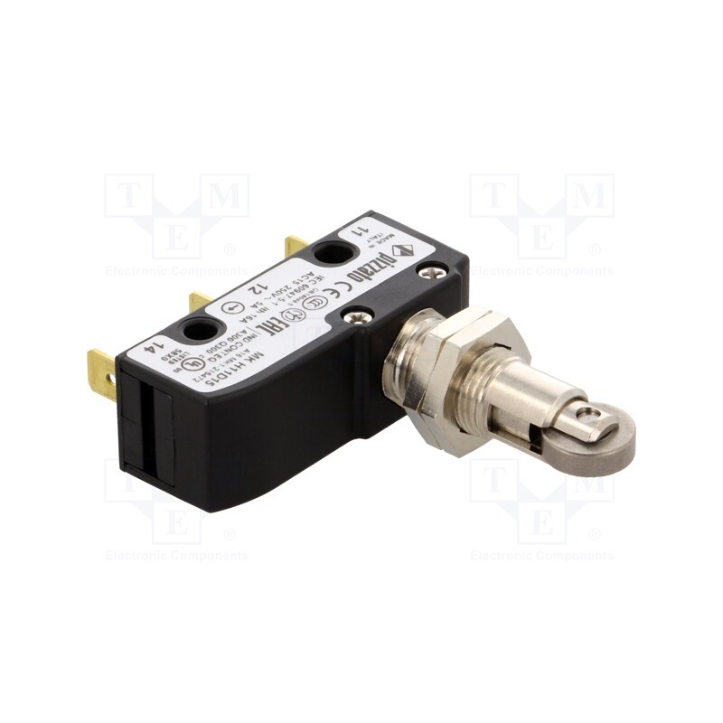 1 pcs x PIZZATO ELETTRICA - MK H11D15 - Microswitch SNAP ACTION, 16A/250VAC, 16A/300VDC, with roller