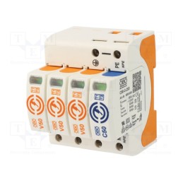 1 pcs x OBO BETTERMANN - V50-3+NPE-280 - Surge arrestor, Type 1+2, Poles: 3+NPE, 30kA, 280VAC, -40÷80°C