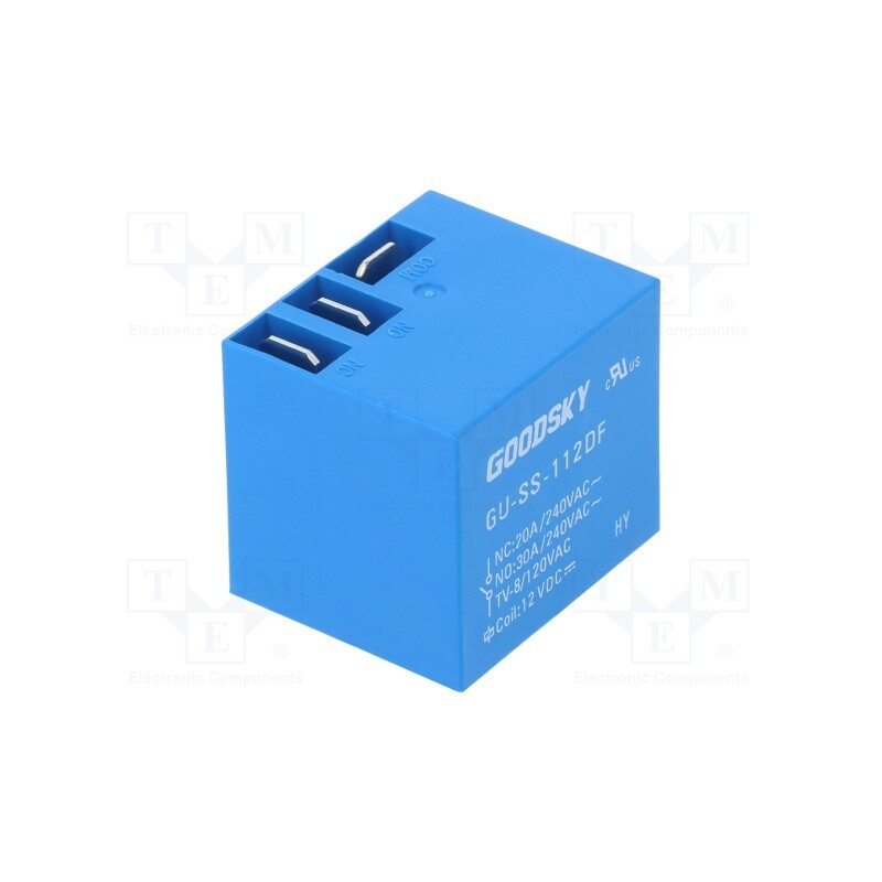 1 pcs x GOODSKY - GU-SS-112DF - Relay: electromagnetic, SPDT, Ucoil: 12VDC, 30A, PCB, max.240VAC