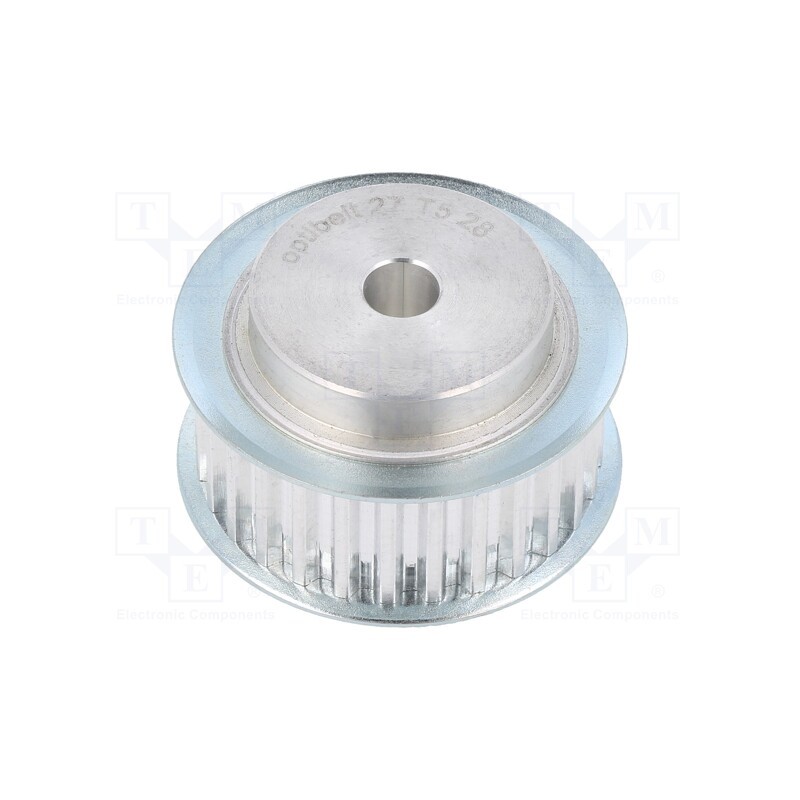 1 pcs x OPTIBELT - 27 T5 28-200ZA - Belt pulley, T5, W: 16mm, whell width: 27mm, Ø: 43.75mm, aluminium