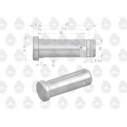 Milled pin of the lower lever joint 804502
