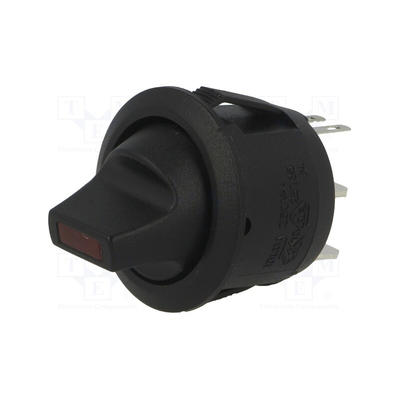 1 pcs x BULGIN - R13112LPBR1 - ROCKER, SPST, Pos: 2, ON-OFF, 6A/250VAC, black, LED, 2V, Body: black