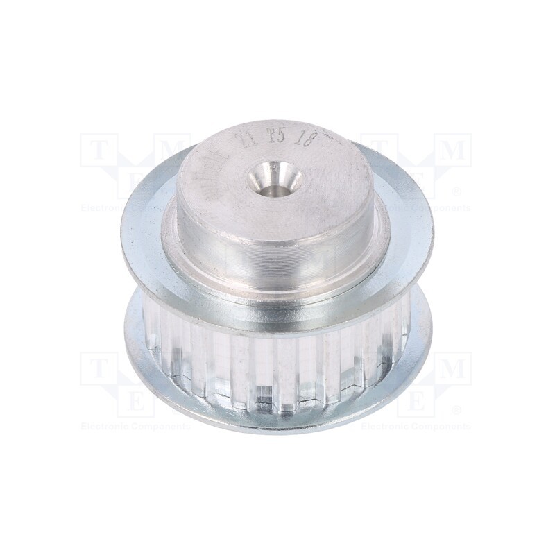 1 pcs x OPTIBELT - 21 T5 18-200ZA - Belt pulley, T5, W: 10mm, whell width: 21mm, Ø: 27.8mm, aluminium