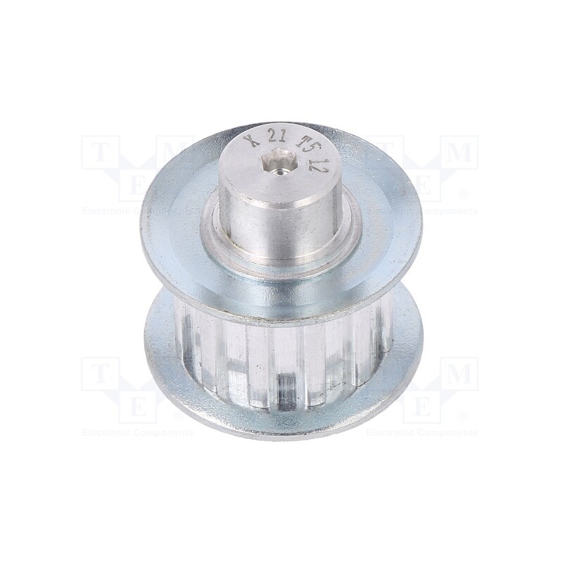 1 pcs x OPTIBELT - 21 T5 12-200ZA - Belt pulley, T5, W: 10mm, whell width: 21mm, Ø: 18.25mm, aluminium