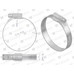 Reinforced clamp band 16 25 worm clamp