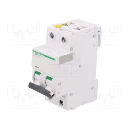 1 pcs x SCHNEIDER ELECTRIC - A9F05204 - Circuit breaker, 400VAC, Inom: 4A, Poles: 2, for DIN rail mounting