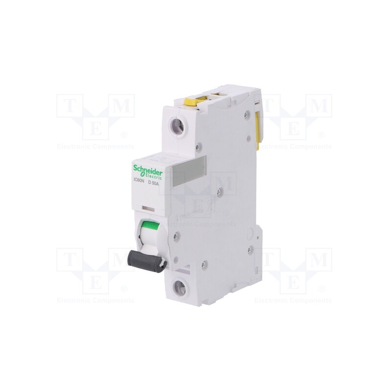 1 pcs x SCHNEIDER ELECTRIC - A9F05150 - Circuit breaker, 230VAC, Inom: 50A, Poles: 1, Charact: D, 6kA, IP20