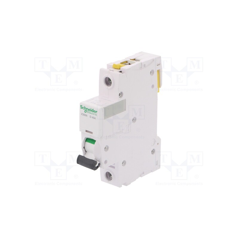 1 pcs x SCHNEIDER ELECTRIC - A9F05140 - Circuit breaker, 230VAC, Inom: 40A, Poles: 1, Charact: D, 6kA, IP20